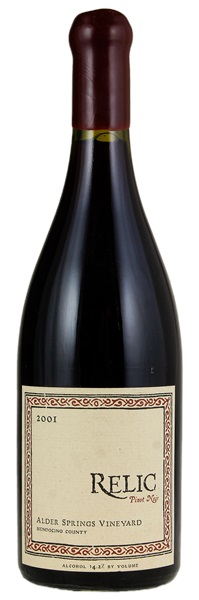 2001 Relic Alder Springs Pinot Noir, 750ml