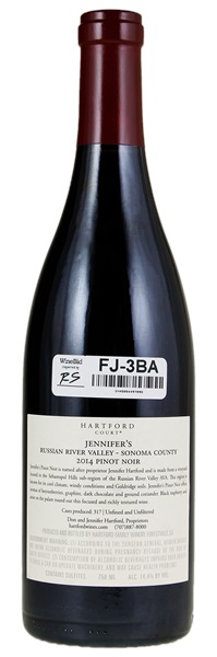 2014 Hartford Family Wines Hartford Court Jennifer's Pinot Noir, 750ml