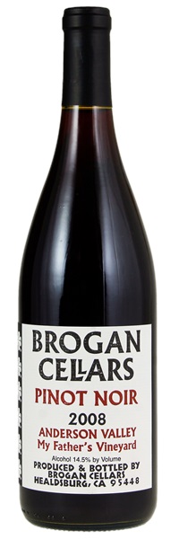 2008 Brogan Cellars My Father's Vineyard Pinot Noir, 750ml