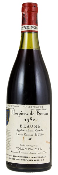 1980 Hospices de Beaune Beaune Cuvee Guigone de Salins elevage Coron Pere & Fils, 750ml