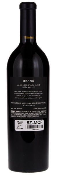 2018 Brand Napa Valley Proprietary Blend, 750ml