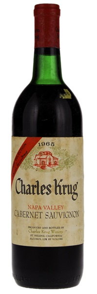 1965 Charles Krug Vintage Selection Cabernet Sauvignon, 750ml