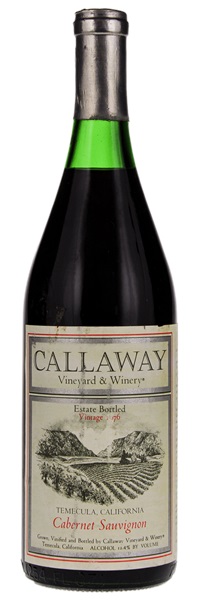 1976 Callaway Cabernet Sauvignon, 750ml