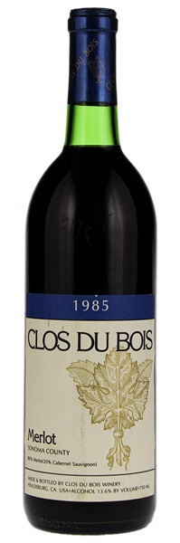 1985 Clos du Bois Sonoma County Merlot, 750ml