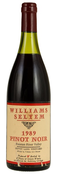 1989 Williams Selyem Olivet Lane Vineyard Pinot Noir, 750ml