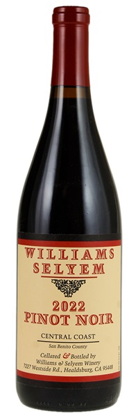 2022 Williams Selyem Central Coast Pinot Noir, 750ml