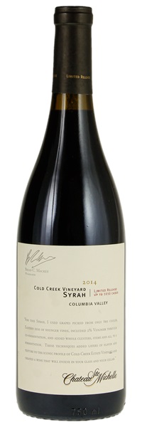 2014 Chateau Ste. Michelle Limited Release Cold Creek Vineyard Syrah, 750ml