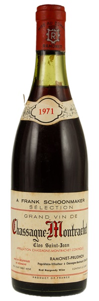 1971 Ramonet-Prudhon Chassagne-Montrachet Clos St. Jean Rouge, 750ml