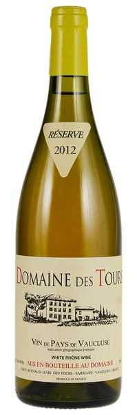 2012 Domaine Des Tours Vin de Pays de Vaucluse Blanc Reserve, 750ml