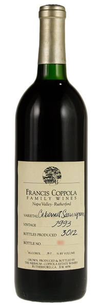 1993 Francis Ford Coppola Family Wines Cabernet Sauvignon, 750ml