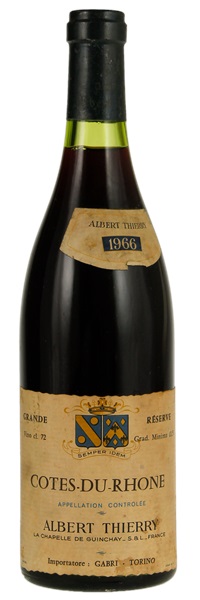1966 Albert Thierry Côtes du Rhône Reserve, 750ml