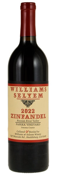 2022 Williams Selyem Papera Vineyard Zinfandel, 750ml