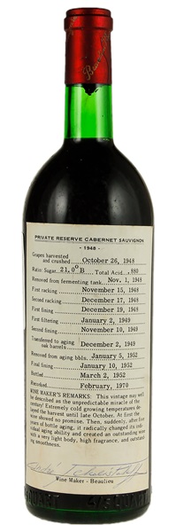 1948 Beaulieu Vineyard Georges de Latour Private Reserve Cabernet Sauvignon, 750ml