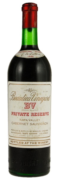 1942 Beaulieu Vineyard Georges de Latour Private Reserve Cabernet Sauvignon, 750ml