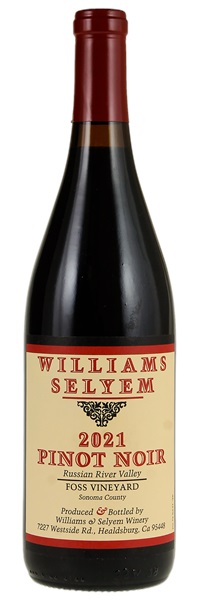 2021 Williams Selyem Foss Vineyard Pinot Noir, 750ml