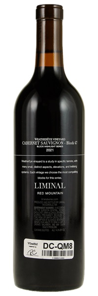 2021 Liminal Winery WeatherEye Vineyard Block 47 Cabernet Sauvignon, 750ml