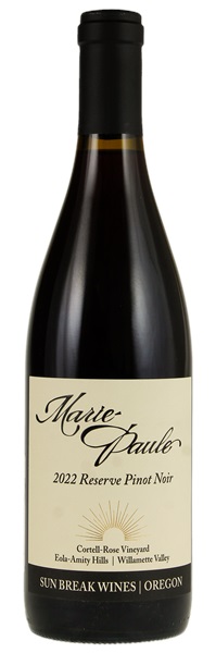 2022 Sun Break Wines Cortell-Rose Vineyard Marie-Paule Reserve Pinot Noir, 750ml
