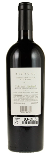 2017 Sinegal Estate Cabernet Sauvignon, 750ml