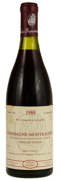 1988 Marc Colin Chassagne-Montrachet Vieilles Vignes Rouge, 750ml