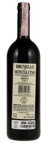 2001 Conti Costanti Brunello di Montalcino Riserva, 750ml