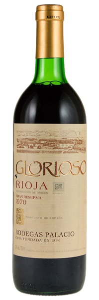 1970 Bodegas Palacio Rioja Glorioso Gran Reserva, 750ml