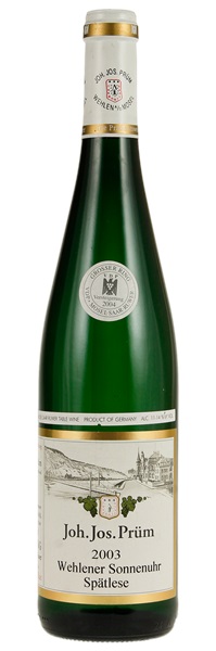 2003 Joh. Jos. Prüm Wehlener Sonnenuhr Riesling Spatlese (Auction) #22, 750ml