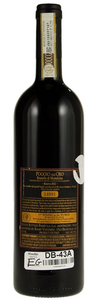 2012 Castello Banfi Brunello di Montalcino Poggio all'Oro Riserva, 750ml