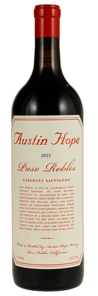 2022 Austin Hope Cabernet Sauvignon, 1.0ltr