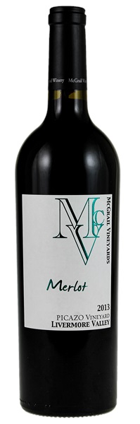 2013 McGrail Vineyards Picazo Vineyard Merlot, 750ml