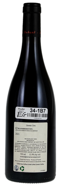 2021 David Duband Chambertin, 750ml