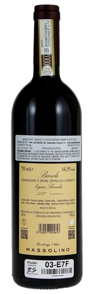 2017 Massolino Barolo Vigna Rionda Riserva