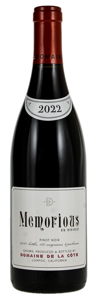 2022 Domaine De La Côte Memorious Pinot Noir, 750ml