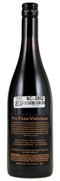 2014 Fox Farm Vineyards Pinot Noir (Screwcap), 750ml