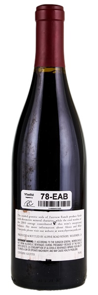 2005 Alesia (Rhys) Fairview Ranch Vineyard Syrah, 750ml