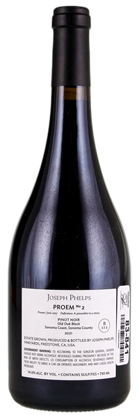 2021 Joseph Phelps Freestone Estate Proem #2 Old Oak Block Pinot Noir, 750ml