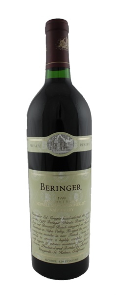 1999 Beringer Bancroft Ranch Private Reserve Merlot, 750ml