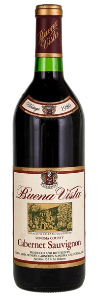 1980 Buena Vista Haraszthy Cellars Cabernet Sauvignon, 750ml