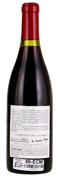 1992 Domaine Leroy Chambertin, 750ml