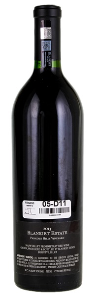 2013 Blankiet Estate Paradise Hills Vineyard Red Wine, 750ml