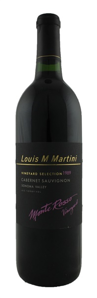 1989 Louis M. Martini Vnyd. Selection Monte Rosso Vnyd. Cabernet Sauvignon, 750ml