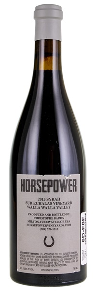 2015 Horsepower Vineyards Sur Echalas Vineyard Syrah, 750ml