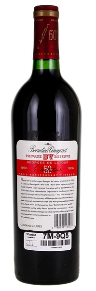 1986 Beaulieu Vineyard Georges de Latour Private Reserve Cabernet Sauvignon, 750ml