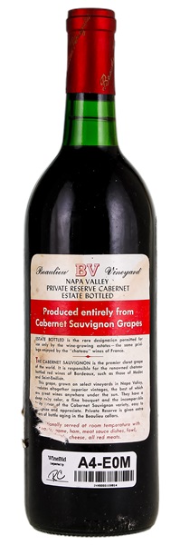 1977 Beaulieu Vineyard Georges de Latour Private Reserve Cabernet Sauvignon