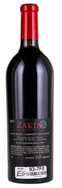 2022 Zakin Family Estate Cabernet Sauvignon, 750ml
