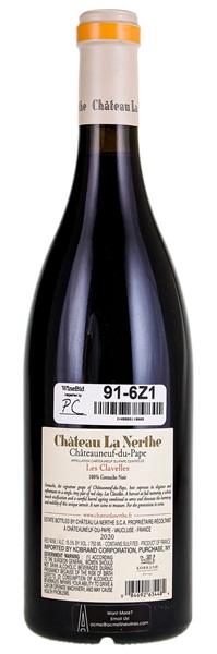 2020 Chateau la Nerthe Châteauneuf-du-Pape Les Clavelles, 750ml