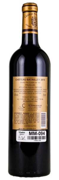 2015 Château Batailley, 750ml