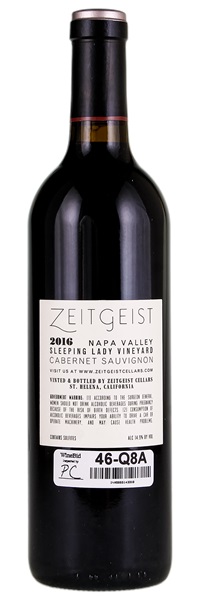 2016 Zeitgeist Cellars Sleeping Lady Vineyard Cabernet Sauvignon, 750ml