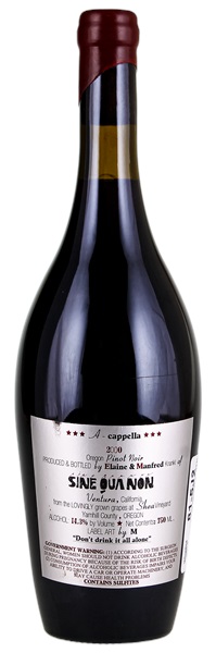 2000 Sine Qua Non A Cappella Shea Vineyard Pinot Noir, 750ml