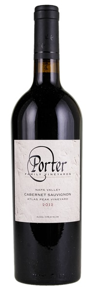 2012 Porter Family Vineyards Atlas Peak Vineyard Cabernet Sauvignon, 750ml
