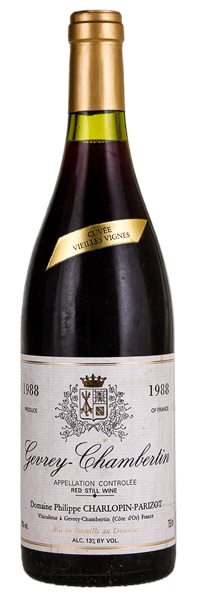 1988 Domaine Philippe Charlopin-Parizot Gevrey Chambertin Cuvee Vielles Vignes, 750ml